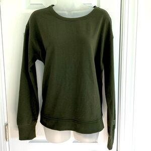 Victoria Sport Olive Green Sweatshirt with Open Back. NWT. Size Small.